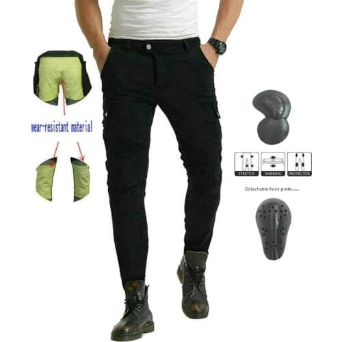Loong Biker Motorcycle Jeans Motor Knight Daily Riding Trousers Moto Casual Pants Wear Resistant Material Inside Black With Gear