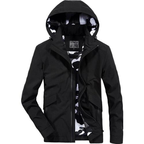 2018 New Arrival Autumn Men Jacket coat Long sleeves Hooded outwear plain color Casual Outfit leisure tops 3 colors plus size4XL