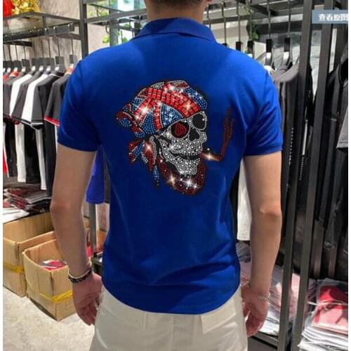 Mens Polo Shirt Diamond stone Short Sleeve Fashion Top In Summer 2021