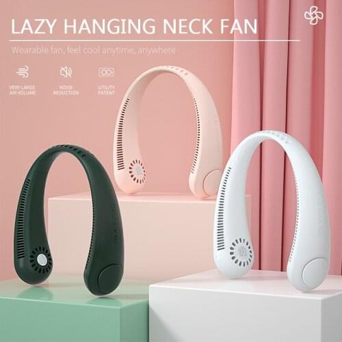 New Mini Bladeless Fan Neck Fan 2400mAh USB Rechargeable Fan Mute Sports Fans For Home Outdoor Ventilador Portatil Abanicos