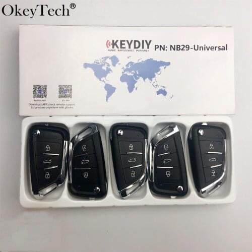 Okeytech 5PCS/LOT 3 Buttons Multi-Functional KD Key Remote NB29 Series Auto Car Key For KD900 URG200 KD200 Key Programmer KEYDIY