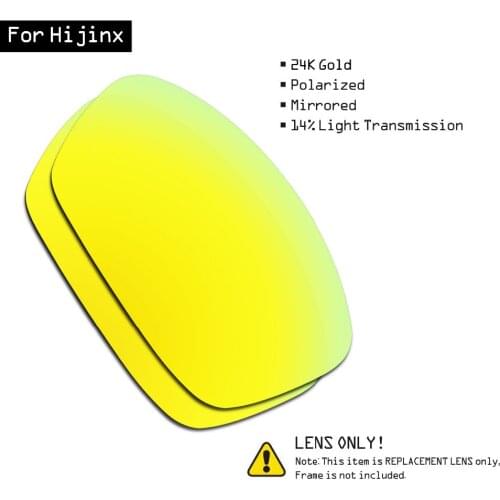 SmartVLT Polarized Sunglasses Replacement Lenses for Oakley Hijinx - 24K Gold