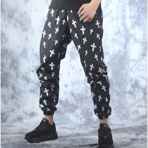 Casual personality fashion Print design pants mens feet trousers pantalones hombre loose harem pants for men pantalon homme