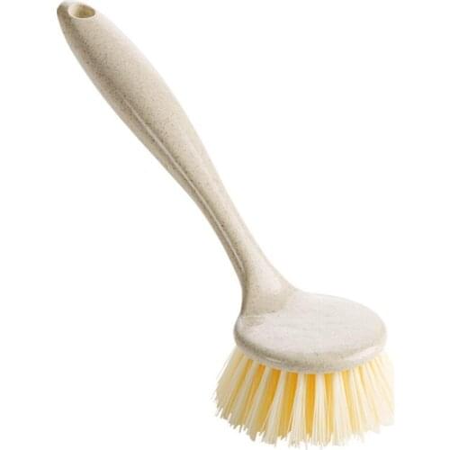 Kitchen Cleaning Brush Pot Cleaner Wheat Straw Decontamination Long Handle Dish Bowl Pot Washing Brush Household Accessories