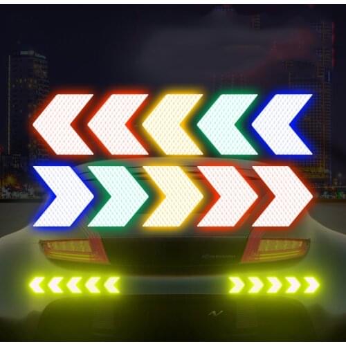 10Pcs/lot Reflective Safety Stickers Warning Conspicuity Tape Film Sticker Strip Bicycle Motorcycle Automobiles Car Accessories