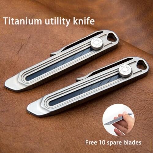 Titanium Alloy Utility Knife Portable Removable Metal Paper Cutting Tool Knife