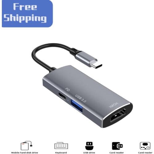 Alloy USB C HUB Type C to Multi USB 3.0 HUB 4K HDMI-compatible Adapter Dock for MacBook Pro Huawei Mate 30 PD Charge High Speed