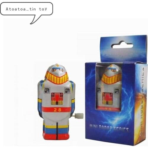 Vintage Robot Collection Tin toys Classic Clockwork Wind Up Mini Robot Series Tin Toys For Adult Kids Collectible Gift