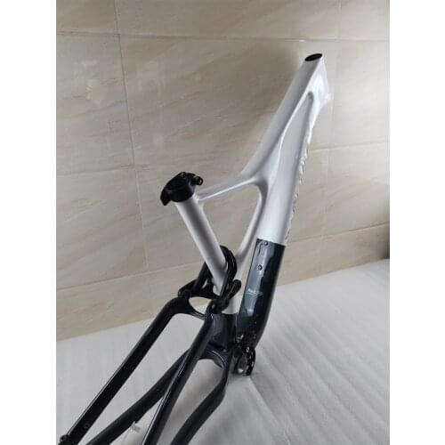 High quality mountain carbon frame asymmetrical design threaded BB 29er stumpjumper MTB carbon frameset rear shock 210mm