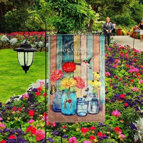 Summer Spring Burlap Garden Flag Animal Welcome Outdoor Flags Flag Garden Quality High With Decor Yard House M1G3