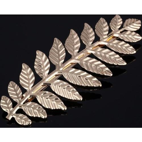 SHUANGR Women Metal Leaf Hair Clips Pearl Barrettes Hairpins Spring Headdress Girls Holder Hair Accessories Hairclip