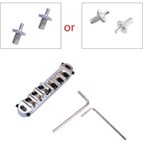Guitar Bridge Saddle Roller Locking Chrome For GB LP 6 string