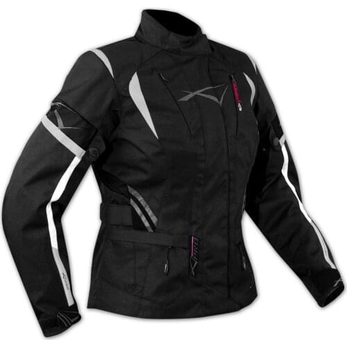 Lady motorcycle jacket waterproof thermal removable CE protectors Touring