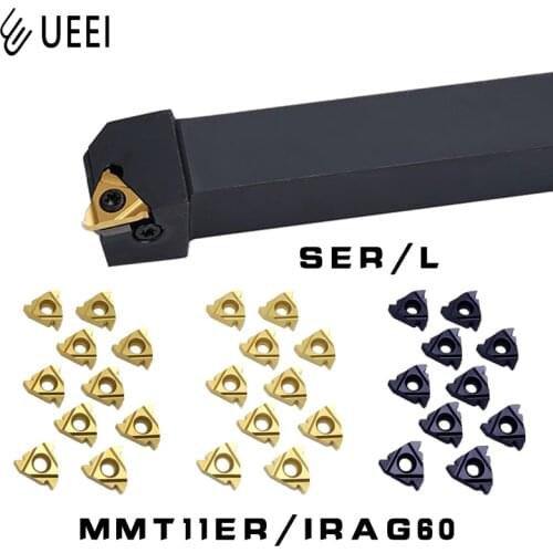 1pcs SER1010H11 12 ER/EL Tool Holder with10PCS Carbide inserts MMT11ERAG60 ER/IR UE6020 US735 VP15TF Lathe tool turning insert
