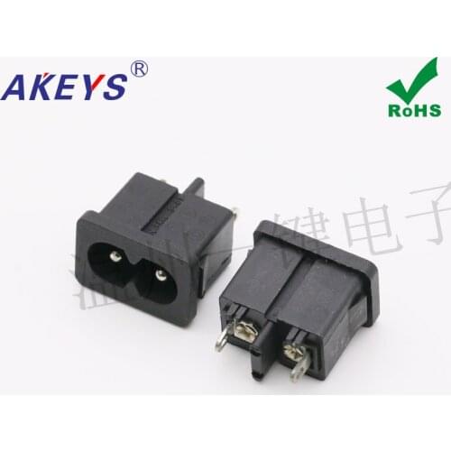 10pcs AC-026A AC power socket 2 core inline eight 8 word interface with ear card connector AC carrier