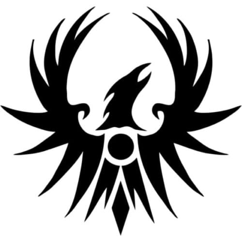 16cm * 15cm Phoenix Rising Sun Symbolic Fashion Car Sticker PVC Personality Cover Scratch Waterproof Decal Customizable Colors