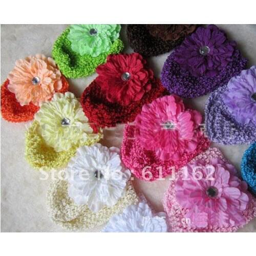 2013 hottest sale 100pcs Children deserve South Korea silk hair cap, childrens cap, the peony + hat and color spot