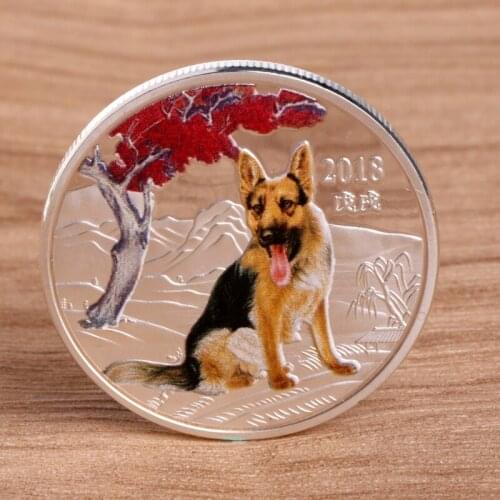2018 Dog New Year Police Dogs Commemorative Coin Gift Souvenir Decoration Golden Silver Puppy