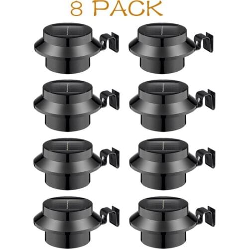 Roof Garden Landscape Path Solar Gutter Light Outdoor 3 LED Fence Light Waterproof Safety Light