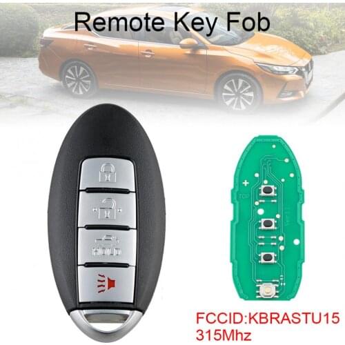 315Mhz 4 Buttons Modified Remote Car Key KBRASTU15 Fit for Nissan 2003/2004/2005/2006