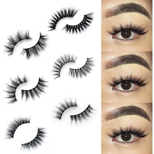 3D Faux Mink Lashes Synthetic False Eyelash Soft Cotton Bands 3D-Series