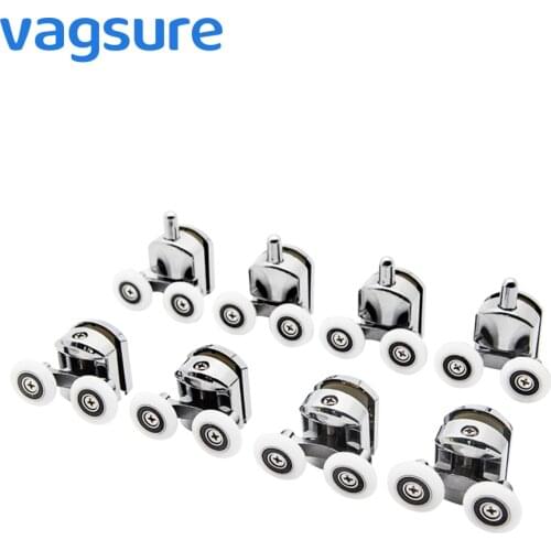 4pcs-8pcs/set Shower Door Rollers Runner 23mm/25mm Zinc Alloy Double-Wheels Replacement Sliding Shower Door Roller Bearing Wheel