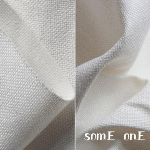 50x145cm Solid white Cotton Linen Fabric Stiff DIY Dress Cheongsam Shirt Pillow Patchwork literary youth Designer Fabric