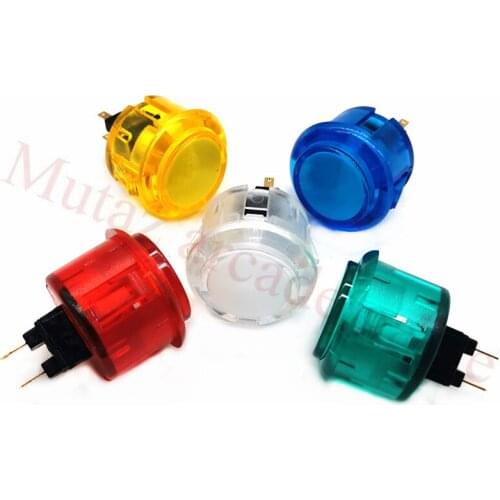 Free shipping 10pcs 30mm button push button switch OBSC-30 Transparent crystal button Arcade game button