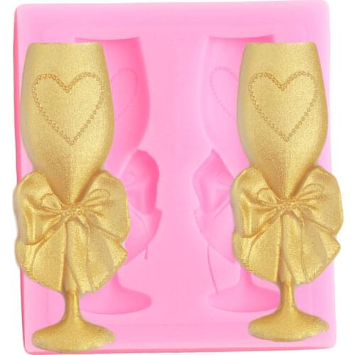 Champagne Cup ​Silicone Mold Cupcake Topper Fondant Cake Decorating Tools Candy Resin Clay Molds Chocolate Gumpaste Mould