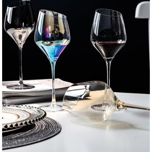 European Creative Crystal Glass Red Wine Cup Rainbow Luxury Goblet champagne glasses Bar Hotel party home wedding cups