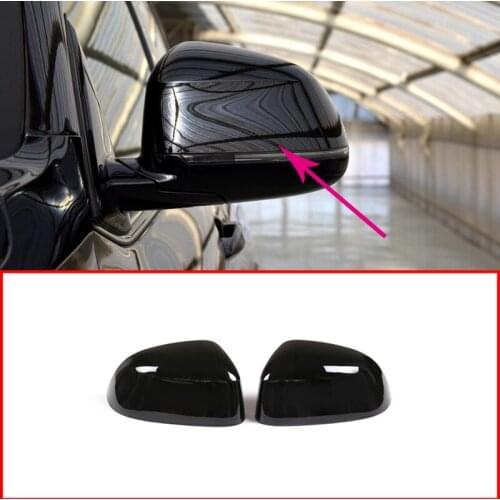 2 Pcs Glossy Black ABS Rearview Mirror Cap Cover Trim For BMW X5 F15 G05 2014-2019 Model X7 G07 2019 Accessories