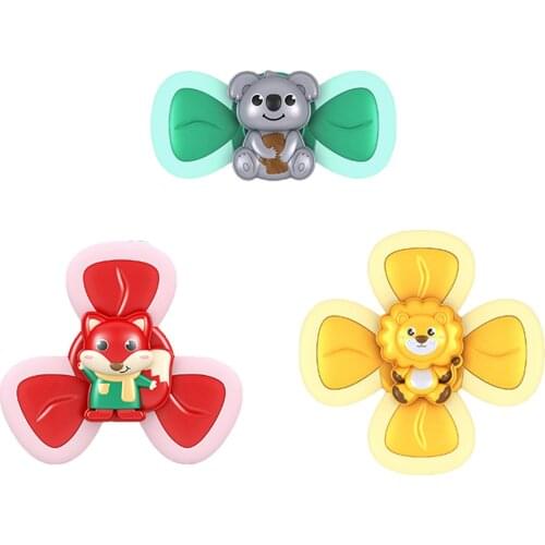 Baby sucker top toy Baby bath toys animal cognition Spinning top Baby Teether Toys Suction Cup Fun Game Rotating Teething Toy