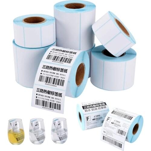 Hot Sale 30-100mm Adhesive Thermal Label Barcode Sticker Paper Supermarket Price Blank Label Direct Print Waterproof oil-proof