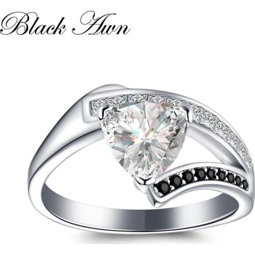 BLACK AWN 2021 New Genuine 100% Sterling 925 Silver Jewelry Engagement Rings for Women Gift C333
