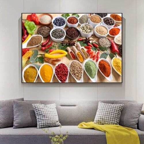 Kitchen Theme Canvas Paintings On the Wall Art Posters And Prints Spices For Cooking Canvas Pictures For Kitchen Room Cuadros