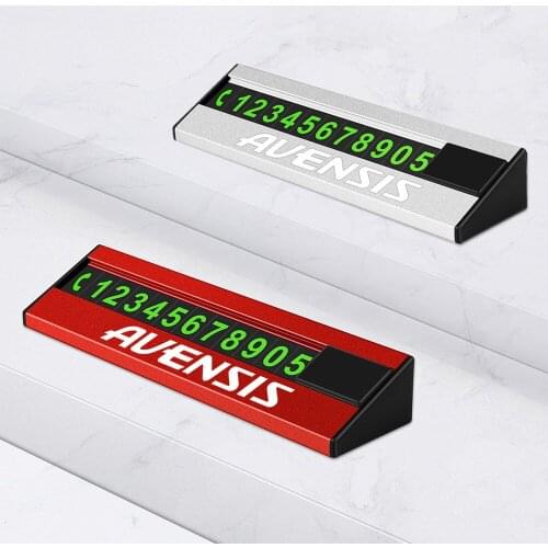 Metal Car Temporary Stop Sign Hidden Parking Phone Number Plate Card for Toyota Avensis t25 t27 Stickers Accessories Car-Styling