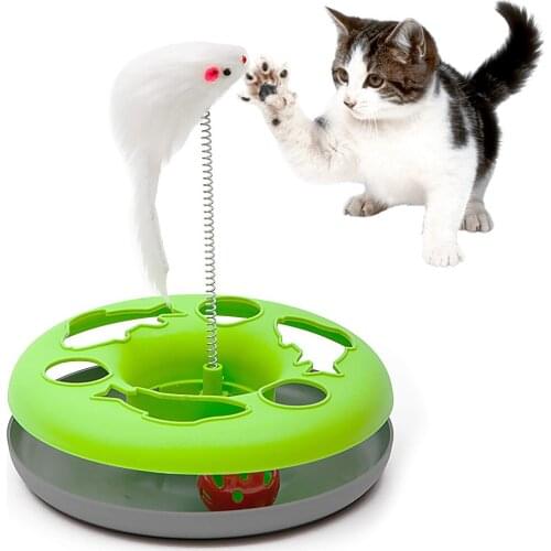 Delicate Cat Toy with Mouse Ball Run Ball With Bell Plastic Funny Cat Toy Interactive Training Activity Cat Toy Pet Products