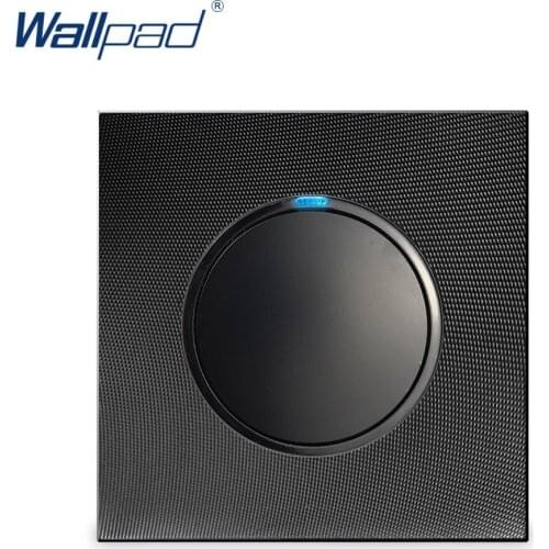 Wallpad 1 Gang 1 Way Random Click Push Button Wall Light Switch With LED Indicator Aluminum Metal Panel