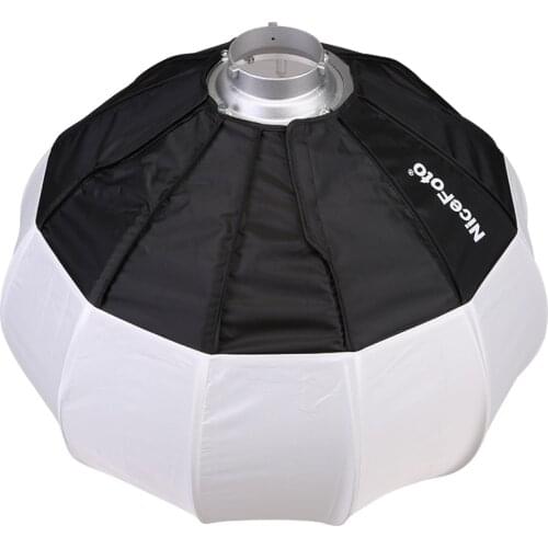 NiceFoto 50cm/20inch Softbox Ball Shape Soft Box Foldable Lantern Style with Bowens Mount Quick-Install Portable for Speedlite