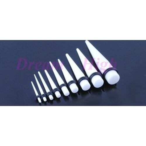 Stretchers Fashion Ear Expander Ear Piercing Tapers White Acrylic Body Piercing 1.6mm-10mm sets Jewelry Cool Earring Ear Plugs