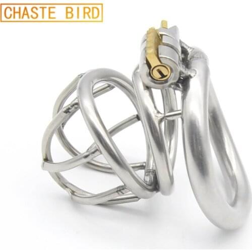 Penis Exercise Couple Sex Games Sex Training Penis Ring Male Chastity Device Bird Lock Stainless Steel Cock Cage Sex Toys A226