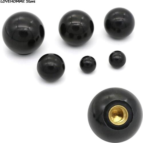 6Sizes Thread Plastic Clamping Copper Core Knob Ball Shaped Head Clamping Nuts Knob M4/M5/M6/M8/M10 1PCS