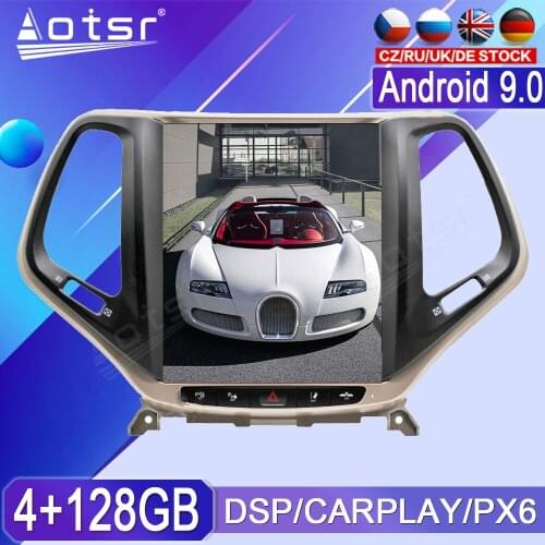 10.4" PX6 4+64G Android 9 Tesla Style Vertical Screen GPS Navi Car Multimedia Radio Player For Jeep Cherokee 2014-2018 head unit