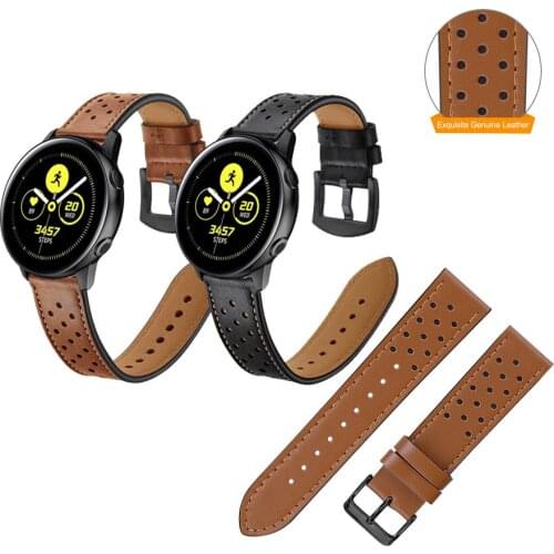 20mm 22mm Leather Watch Bands Strap for Samsung Galaxy Watch Active 2 for Watch3 41mm /Gear Sport Replacement band strap