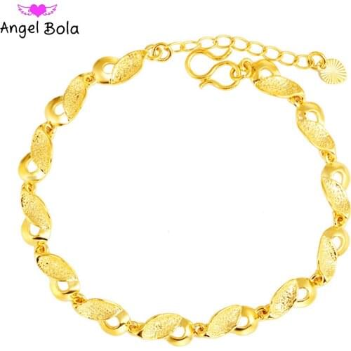 Luxury Fashion Muslim Gold Leaf Shape Women Charm Bracelet Wedding Engagement High-end Jewelry Watch Chain Couple Holiday Gift