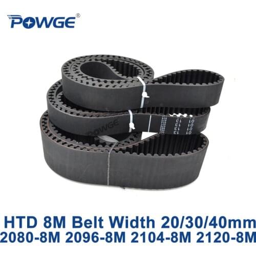 POWGE HTD 8M synchronous Timing belt C=2080/2096/2104/2120 width 20/30/40mm Teeth 260 262 263 265 HTD8M 2080-8M 2096-8M 2120-8M