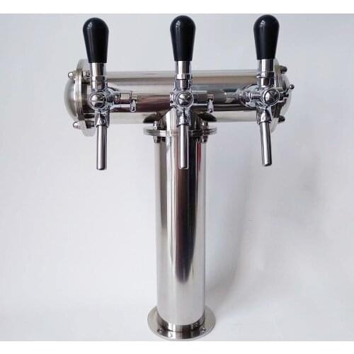 T shape silver beer tower with Italian type faucet