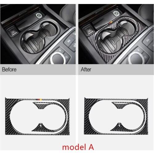Carbon Fiber Water Cup Sequins Cover Trim For Mercedes Benz GLS 2016-2018 GLE 2015-2017 GL 2013-2015 ML 2012-2015
