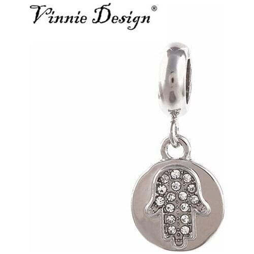 Vinnie Design Jewelry Round Shape Da Vinci & Hand Coin Charms for Leather Wrap Bracelet Endless Jewelry 5pcs/lot