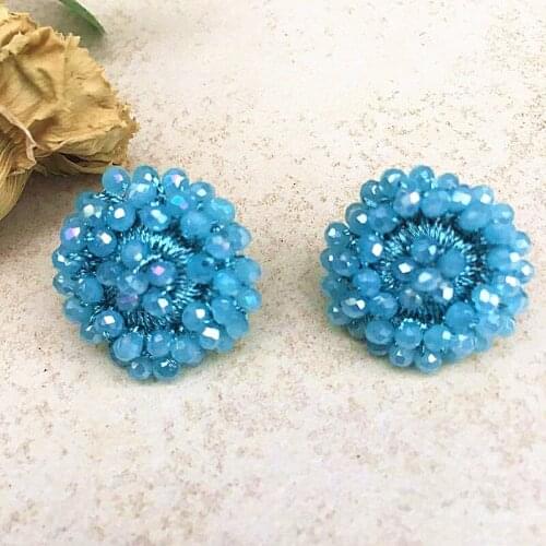 Exquisite crystal earrings red flower stud earrings women fashion high jewelry Christmas gift 2018 new baroque style oorbelle